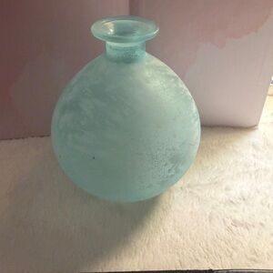 Frosted Blue Glass Vase